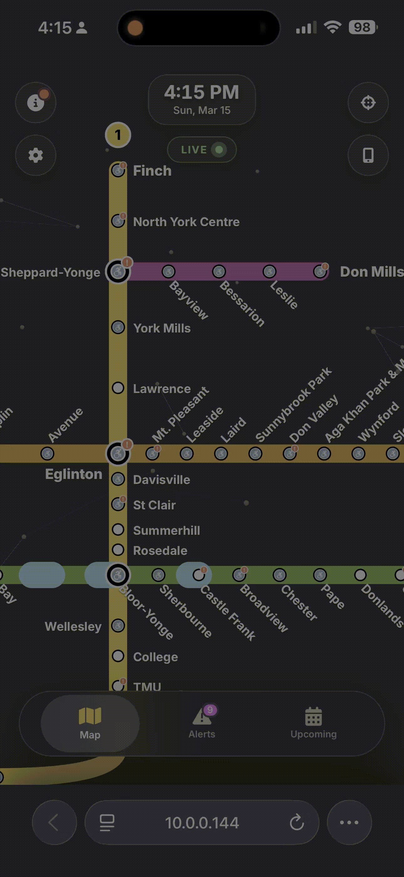 Tutorial showing how to open train arrival times